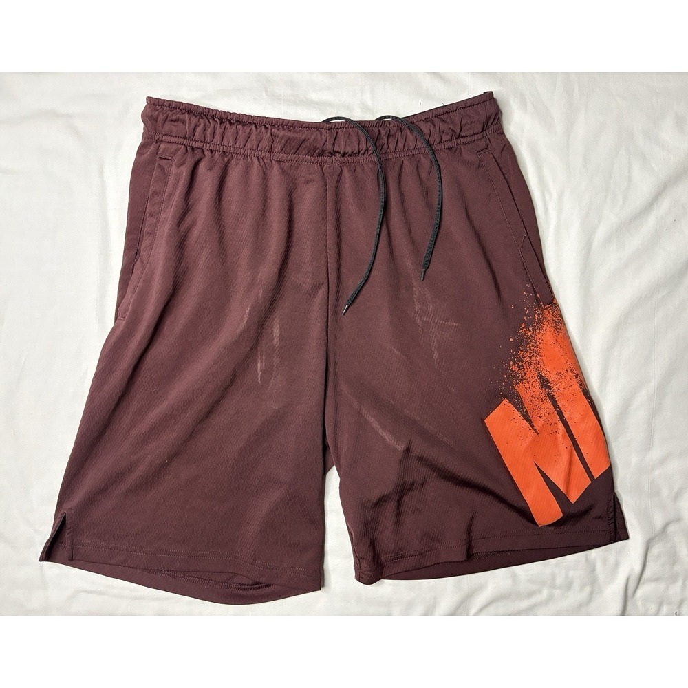 Nike Dri-Fit Men's" GFX 1 Training Short Men's Large Maroon/Orange  891216-652